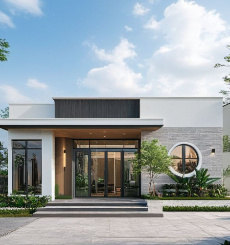 Nhà trệt 12×8m – Mặt tiền sang trọng, công năng 3 phòng ngủ với ngân sách ~600 triệu