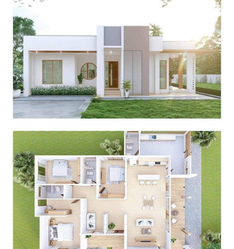 Mẫu nhà trệt 10×18m hiện đại – Chi phí 1,08 tỷ đồng,  Không gian sống tiện nghi